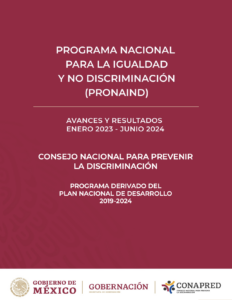 Portada: Programa Nacional para la Igualdad y No Discriminación